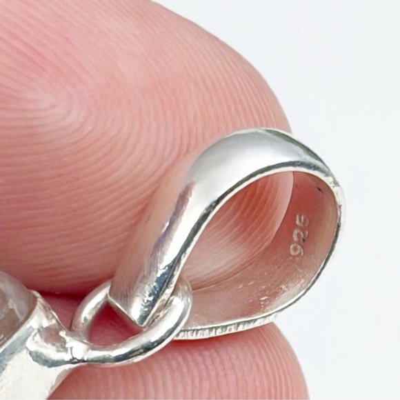 Solid Sterling Silver 925 Peach Moonstone Pendant Cherry Quartz Necklace New - Picture 10 of 11